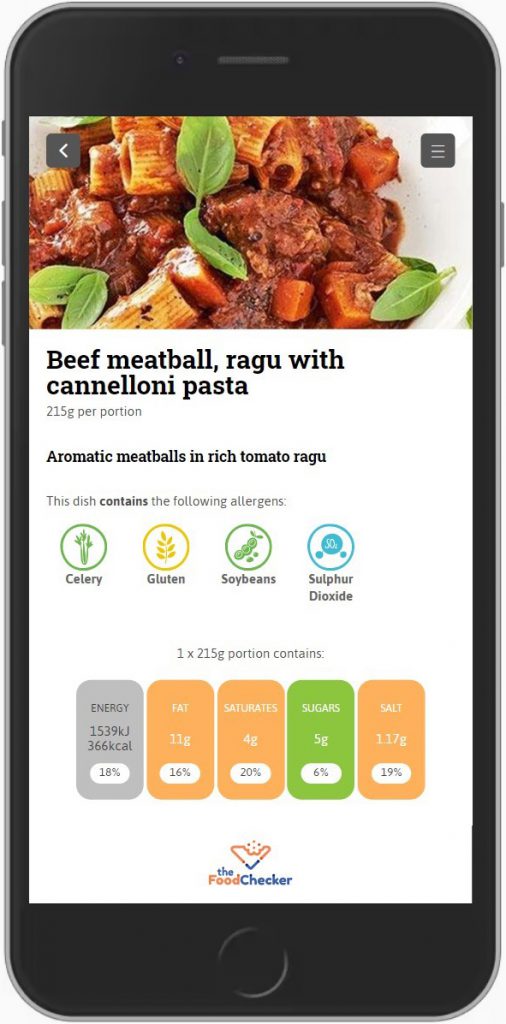 easy share allergen with customers - FoodChecker